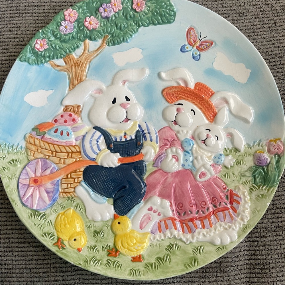 Charming Rabbit Plate and Leaf Dish Set - Picture 3 of 11
